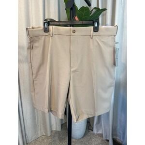 NWT PGA Tour Mens Expandable Waistband Golf Shorts Beige Chinchilla 38